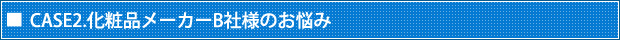 CASE2.化粧品メーカーB社様のお悩み